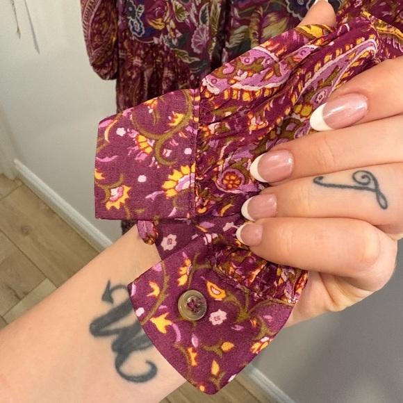 NWOT- Anthropologie - Nikole Floral Paisley BOHO BUTTON DOWN DRESS - Picture 7 of 14